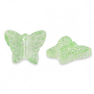 Abalorio de cristal 16mm Mariposa - Verde claro